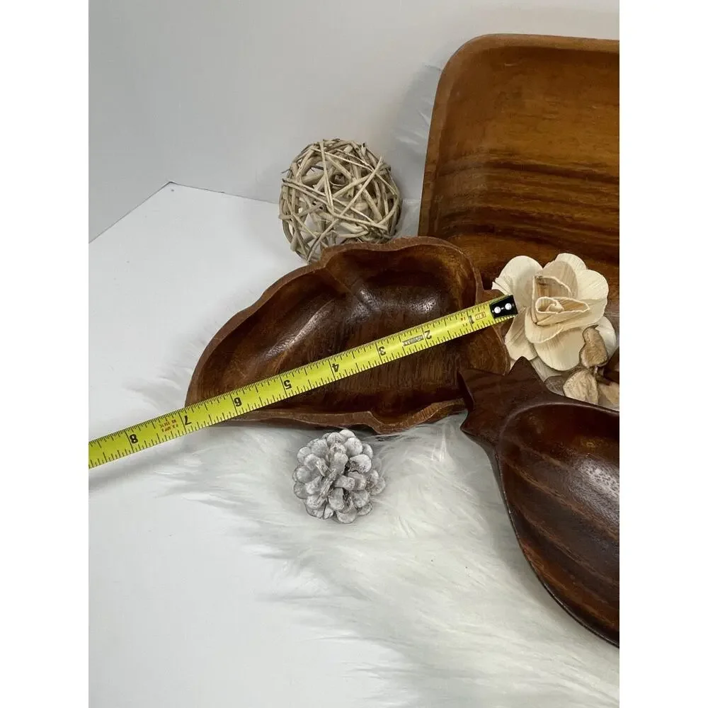 Lot of Vintage Monkey Pod Wood Serving Pieces